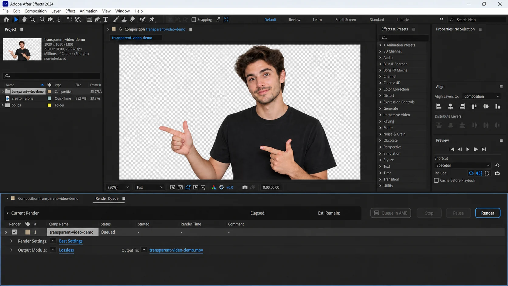 After Effects-style Render Queue