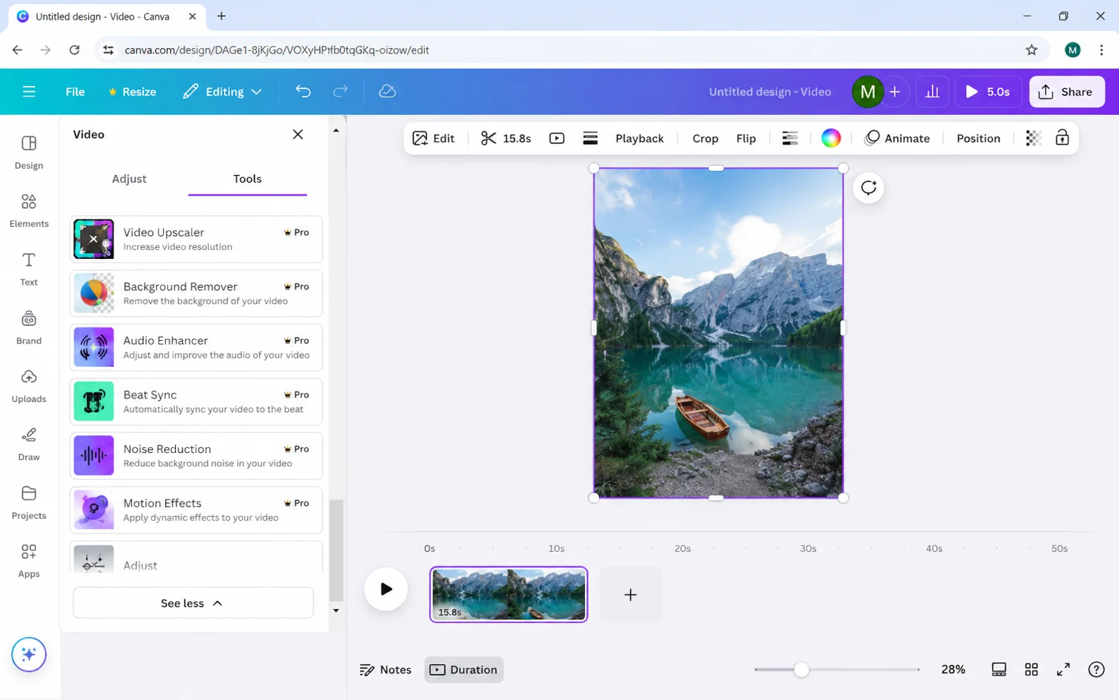 Background Remover option in Canva-style video tools