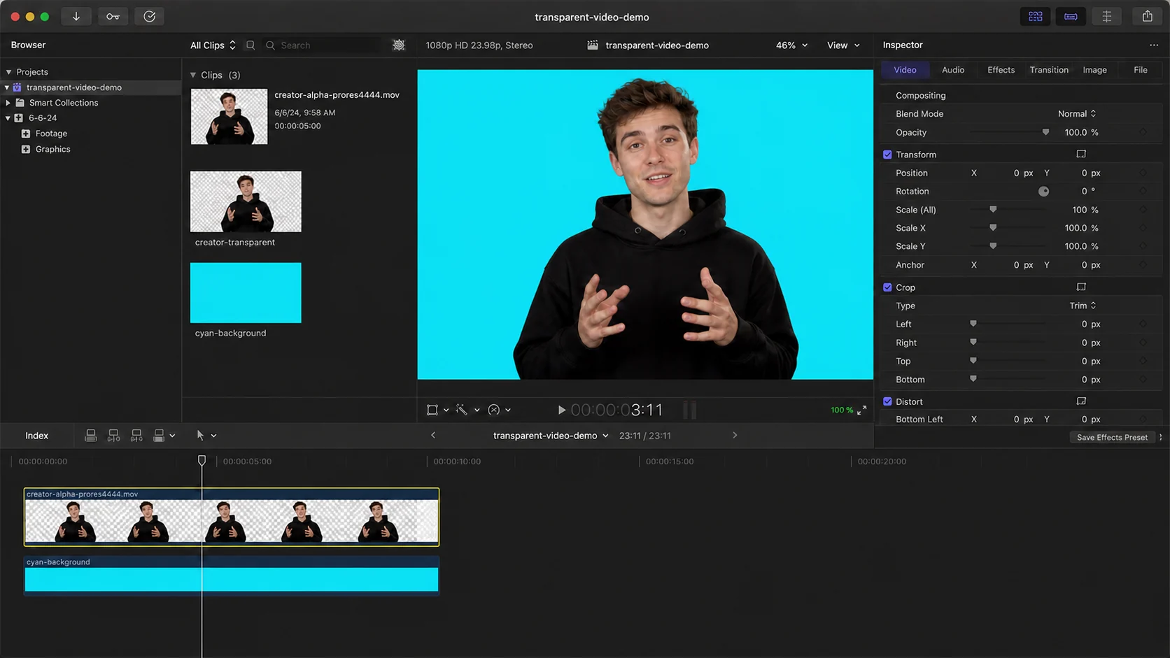 Transparent Final Cut Pro-style export verification