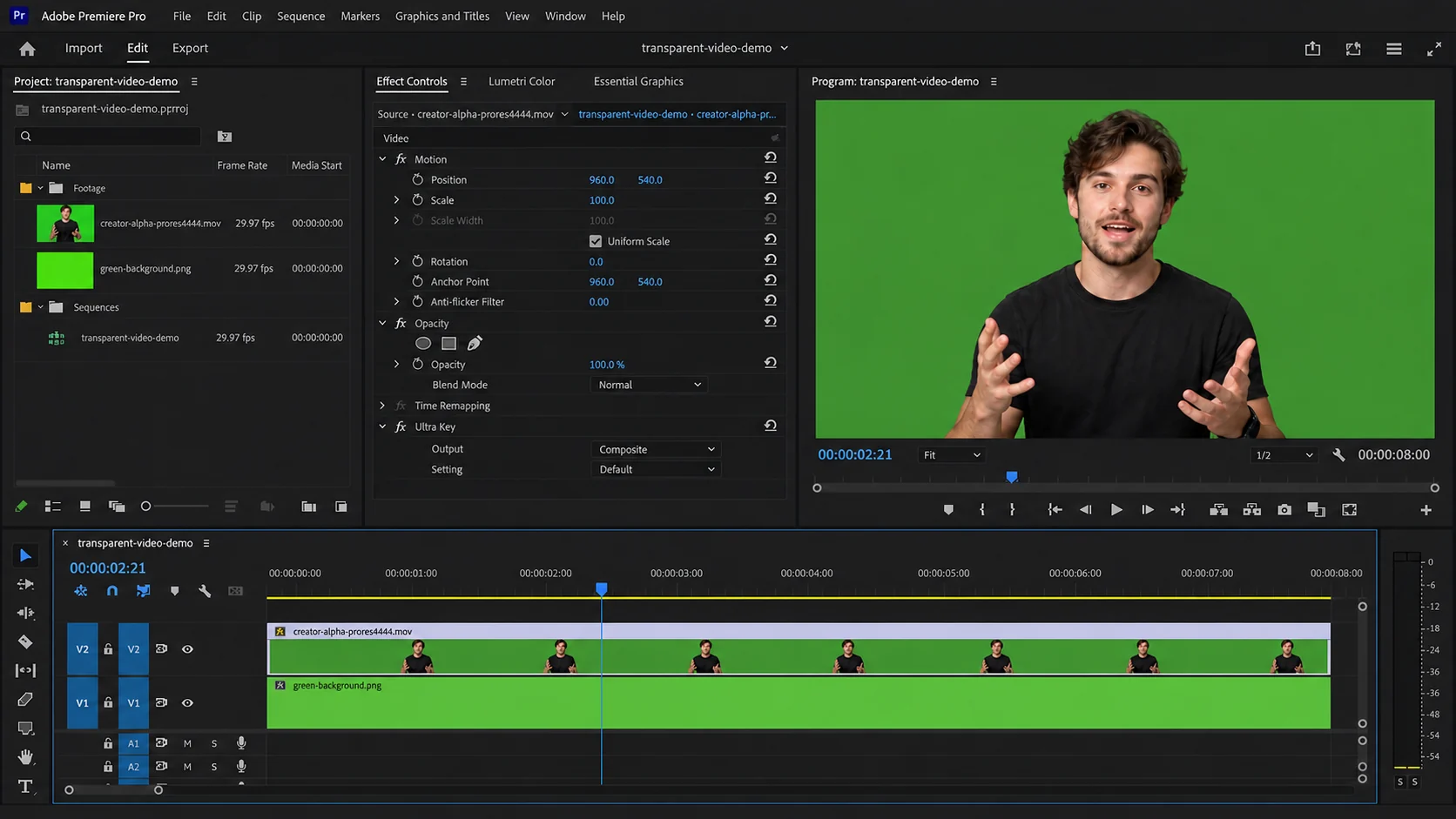 Transparent export verified over a colored background
